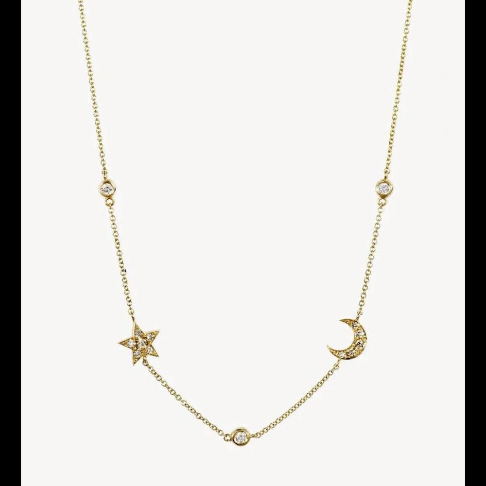 Roxanne First Moon and Star Necklace